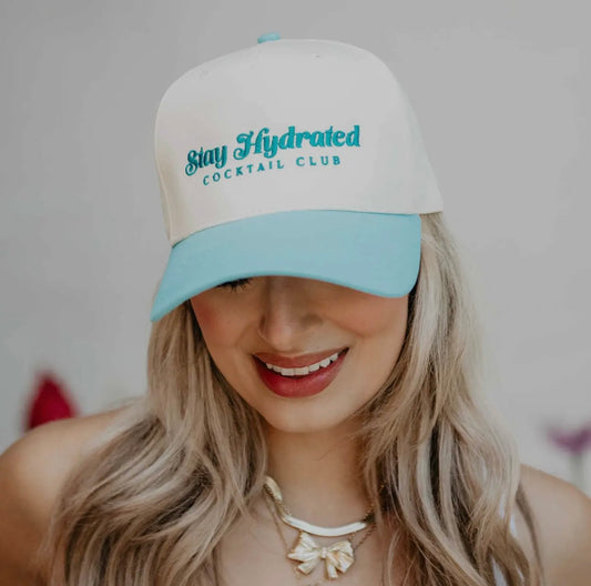 Teal Stay Hydrated Trucker Hat